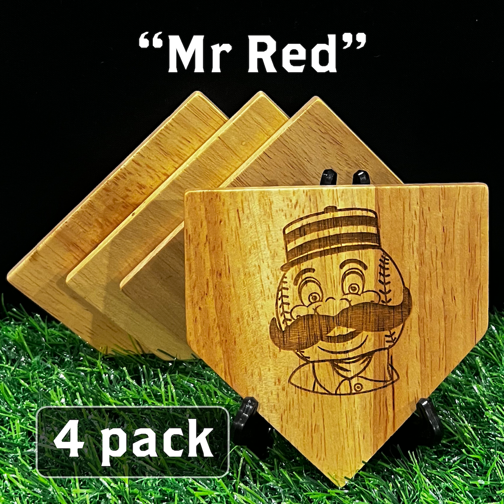 ALL 30 TEAMS - Wooden MLB Home Plate Coasters - MASCOT EDITION