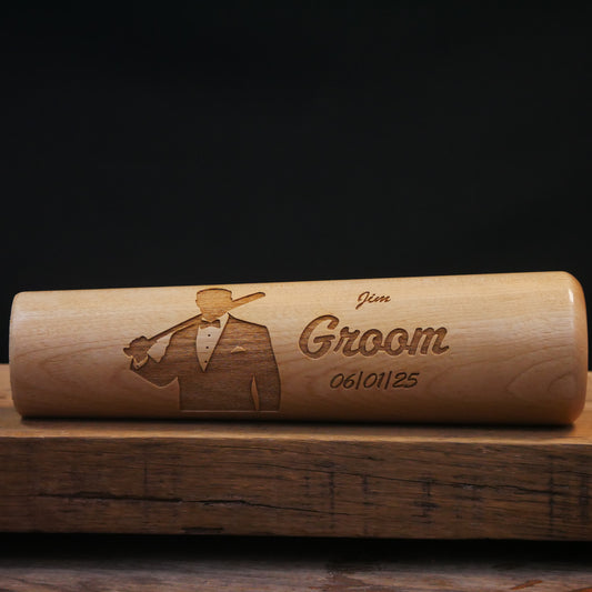 Groomsman Gift - Custom Tuxedo With Bat | Baseball Bat Dugout Mug® Landscape