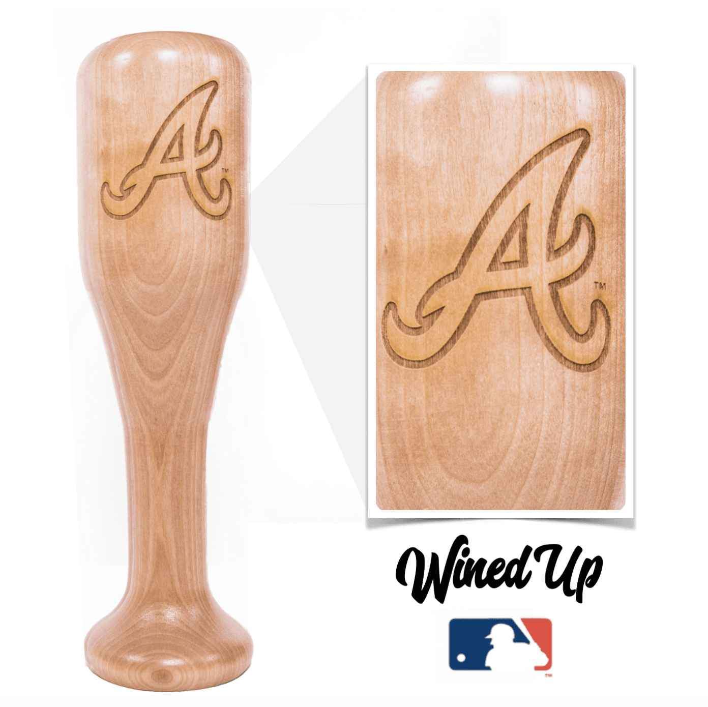 baseball bat wine glass Atlanta Braves