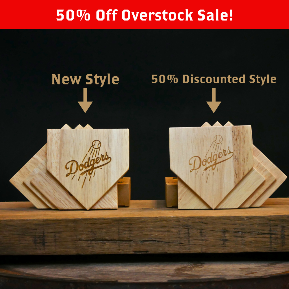 50% OFF - Wooden MLB Home Plate Coasters - 4 Pack