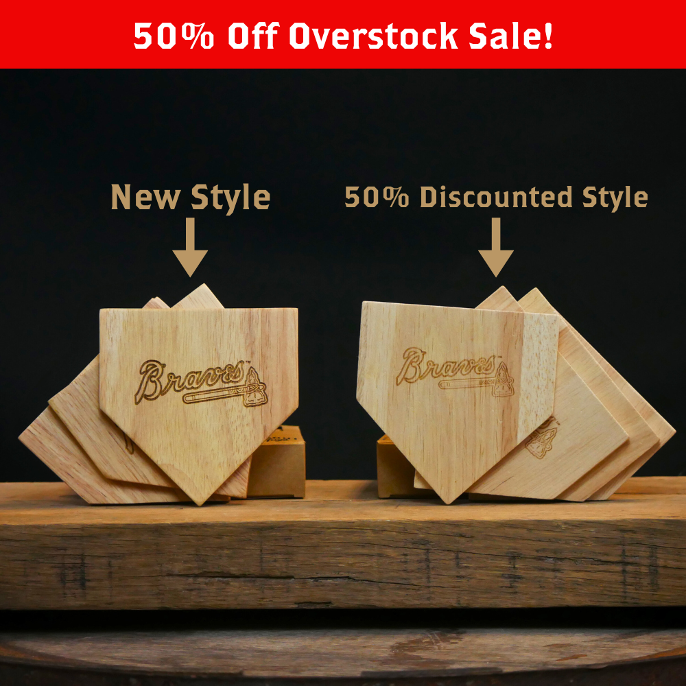 50% OFF - Wooden MLB Home Plate Coasters - 4 Pack