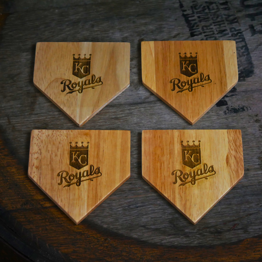 NEW ITEM - Wooden MLB Home Plate Coasters - 4 Pack