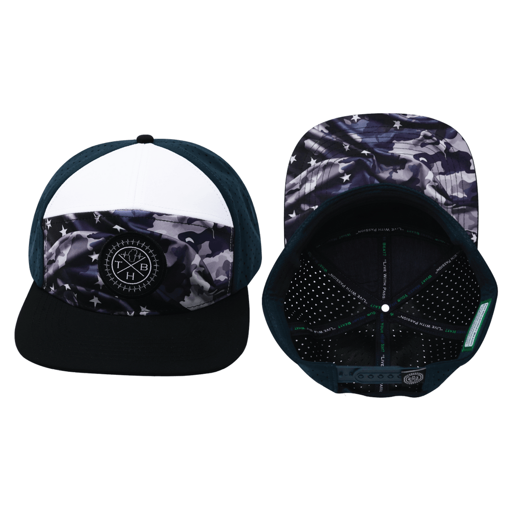 Color Vibes Hat | Flat Bill | Patriots Night - Black - White - Navy