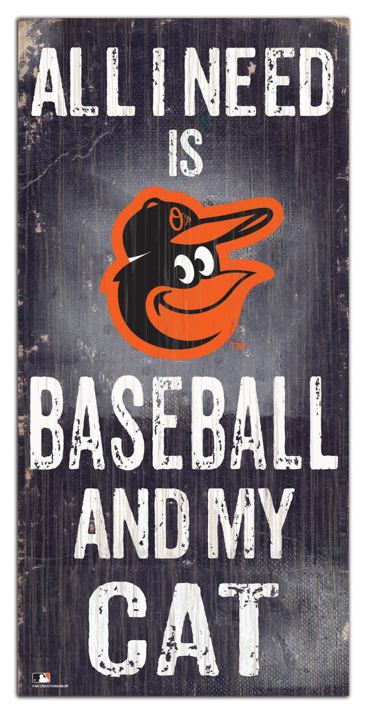 Baltimore Orioles My Cat 6x12 Sign