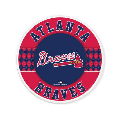 MLB - Atlanta Braves 4 inch Ceramic Argyle Coaster