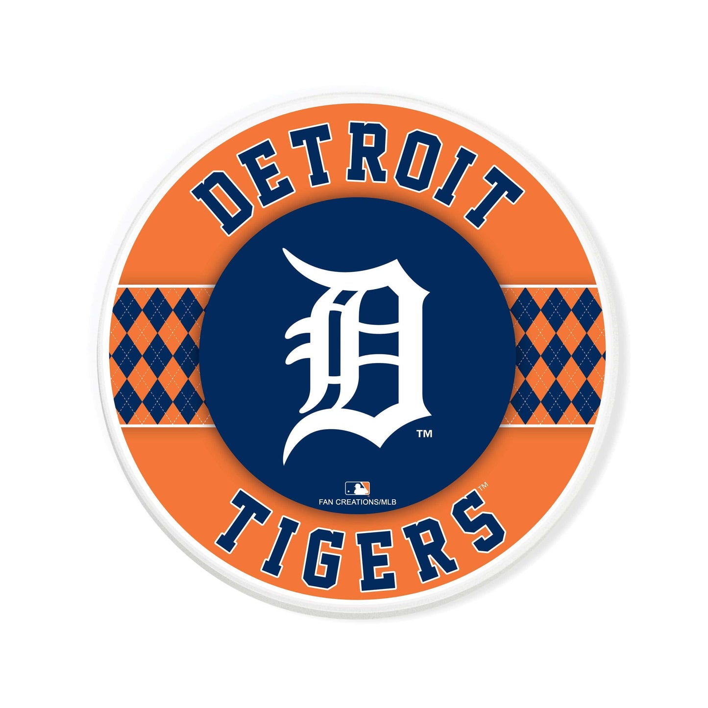 MLB - Detroit Tigers 4 inch Ceramic Argyle Coaster