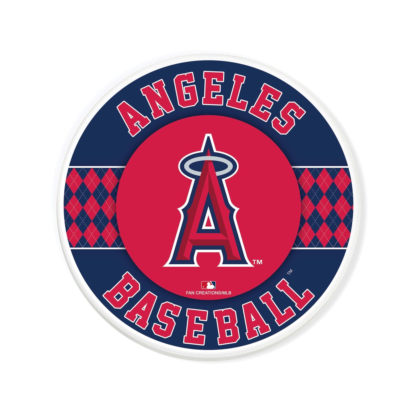 MLB - Los Angeles Angels 4 inch Ceramic Argyle Coaster