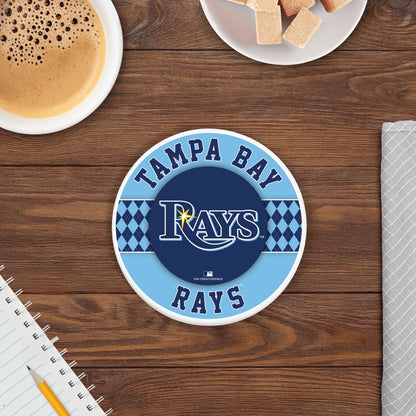 MLB - Tampa Bay Rays 4 inch Ceramic Argyle Coaster
