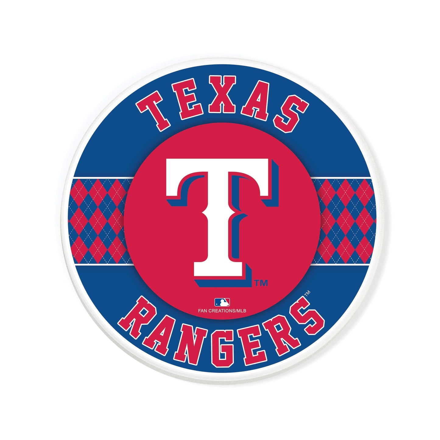 MLB - Texas Rangers 4 inch Ceramic Argyle Coaster