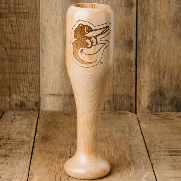 baseball bat wine glass Baltimore Orioles bird