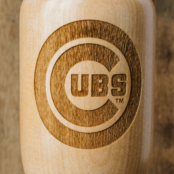 baseball bat wine glass Chicago Cubs close up