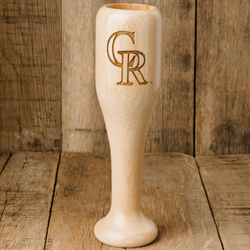 baseball bat wine glass Colorado Rockies CR