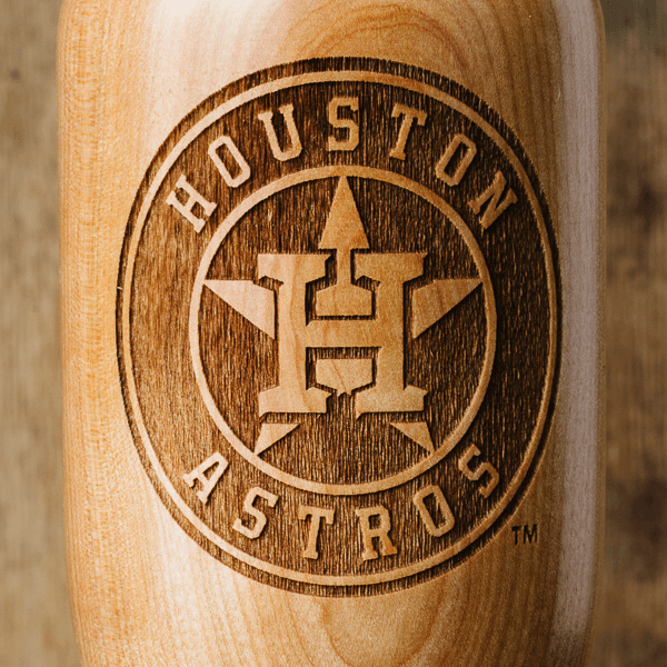 baseball bat wine glass Houston Astros close up