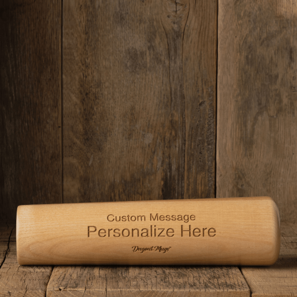 personalize a baseball bat mug
